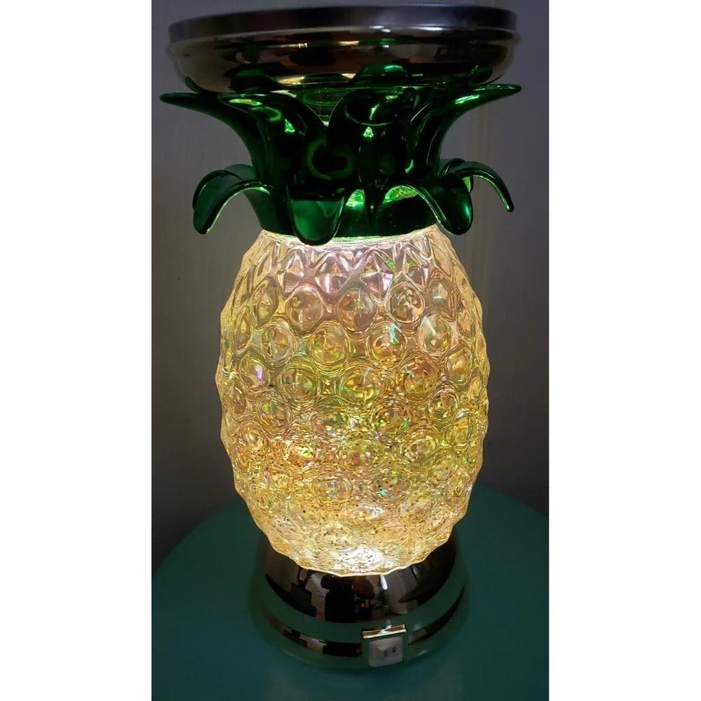 Bath & Body Works 3 Wick Light Up Candle Holder Globe Pineapple